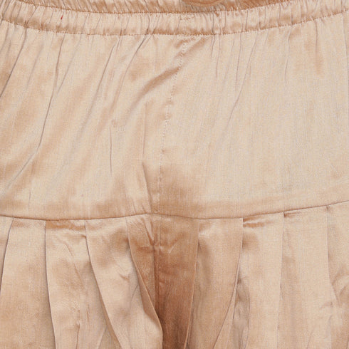 VASTRAMAY Men's Maroon Jute Cotton Blend Sherwani Set