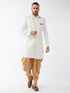 Men's White Silk Blend Sherwani Set
