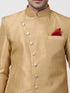 VASTRAMAY Men's Beige Silk Blend Sherwani Set