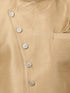 VASTRAMAY Men's Beige Silk Blend Sherwani Set