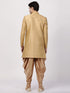 VASTRAMAY Men's Beige Silk Blend Sherwani Set