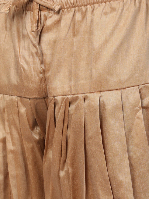 VASTRAMAY Men's Brown Silk Blend Sherwani Set