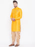 Men's Mustard And Rose Gold Silk Blend Sherwani Set