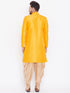 Men's Mustard And Rose Gold Silk Blend Sherwani Set