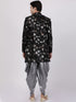 VASTRAMAY Men's Black Silk Blend Sherwani Set