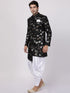 VASTRAMAY Men's Black Silk Blend Sherwani Set