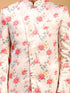 Men's Multicolor Base Peach Silk Blend Sherwani With Kurta Pant Set