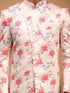 Men's Multicolor Base Peach Silk Blend Sherwani With Kurta Pyjama Set