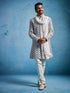 Men's Aqua Silk Blend Sherwani Set