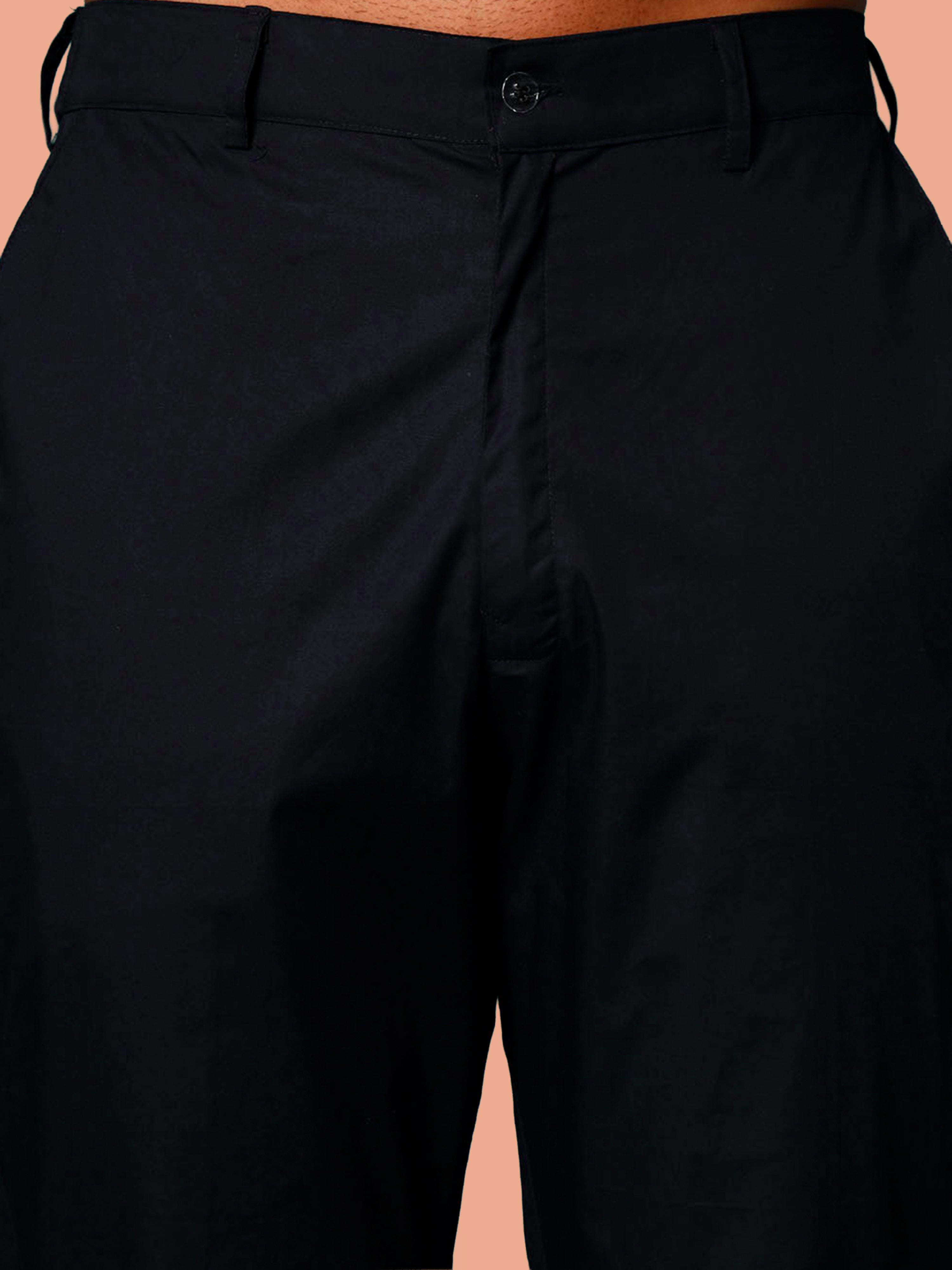Men Blue Jacquard Ethnic Motif Synthetic Indo-Western with Navy Blue Solid Cotton Pant Set