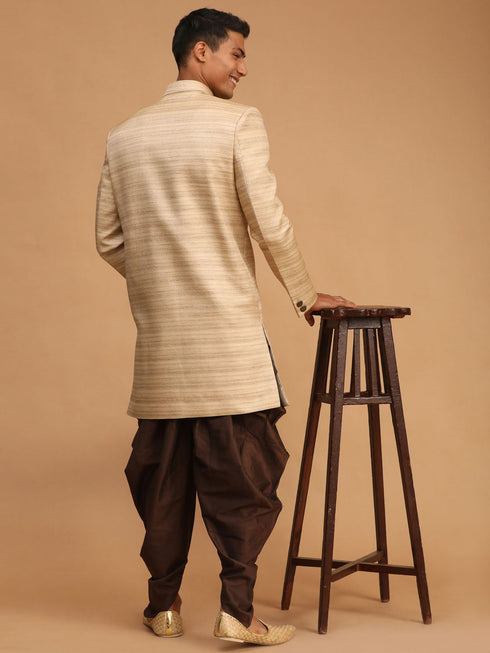 Men's Beige Sherwani Set
