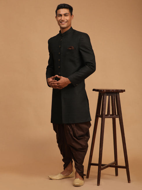 Men's Black Sherwani Set