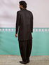 Men's Black Silk Blend Sherwani Set