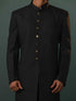 Men's Black Sherwani With Kurta Pant Set