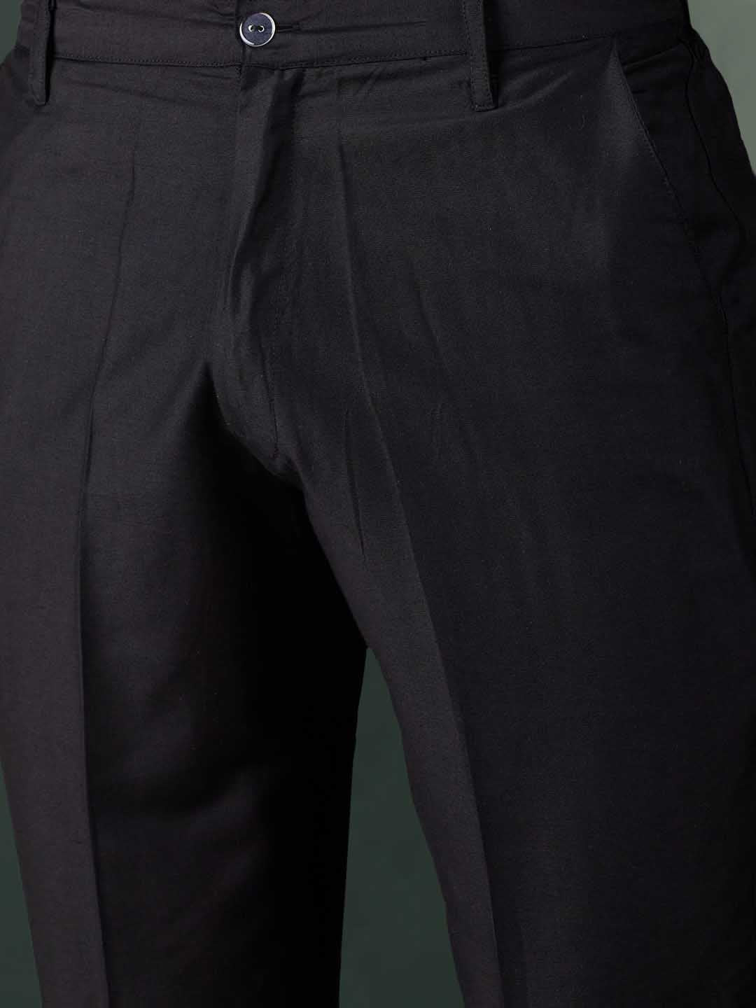 Men's Black Sherwani With Kurta Pant Set