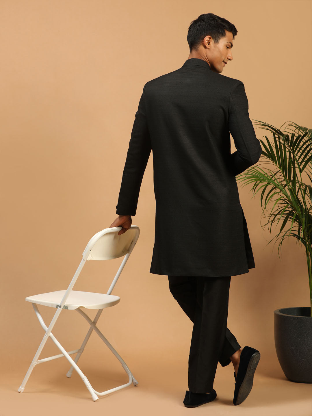 Men's Black Sherwani Set