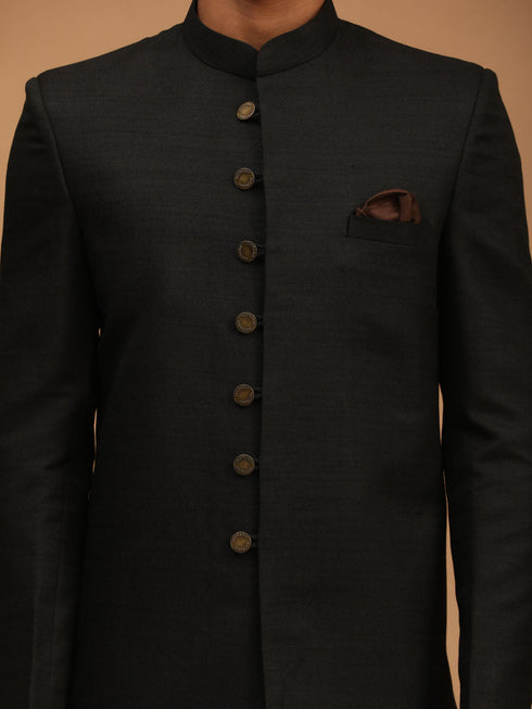 Men's Black Sherwani Set