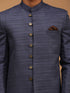 Men's Navy Blue Sherwani Set