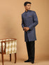 Men's Navy Blue Sherwani Set