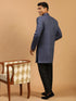 Men's Navy Blue Sherwani Set