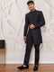 Men's Black Silk Blend Indowestern And Pant Set