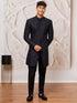 Men's Black Silk Blend Indowestern And Pant Set