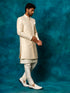 Men's Beige Imported Jacquard Indo With Kurta Pyjama Set