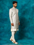 Men's Grey Imported Jacquard Indo With Kurta Pyjama Set