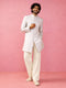 Grey Silk Blend Jacquard Indo Western Set with Pants
