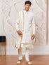 Men's Lavender Silk Blend Indowestern, Kurta Pyjama And Dupatta Set