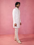 Men's Purple Jacquard Indo-Western Kurta with Cream Trousers