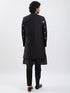 Men's Black Viscose Sherwani Set