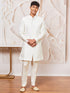 Men's White Cotton Blend Indowestern And Pant Set