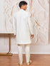 Men's White Cotton Blend Indowestern And Pant Set
