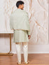 Men's Mint Green Cotton Blend Indowestern Pant And Dupatta Set