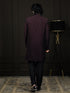 Men's Wine Silk Blend Sherwani Set