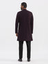 Men's Wine Silk Blend Sherwani Set