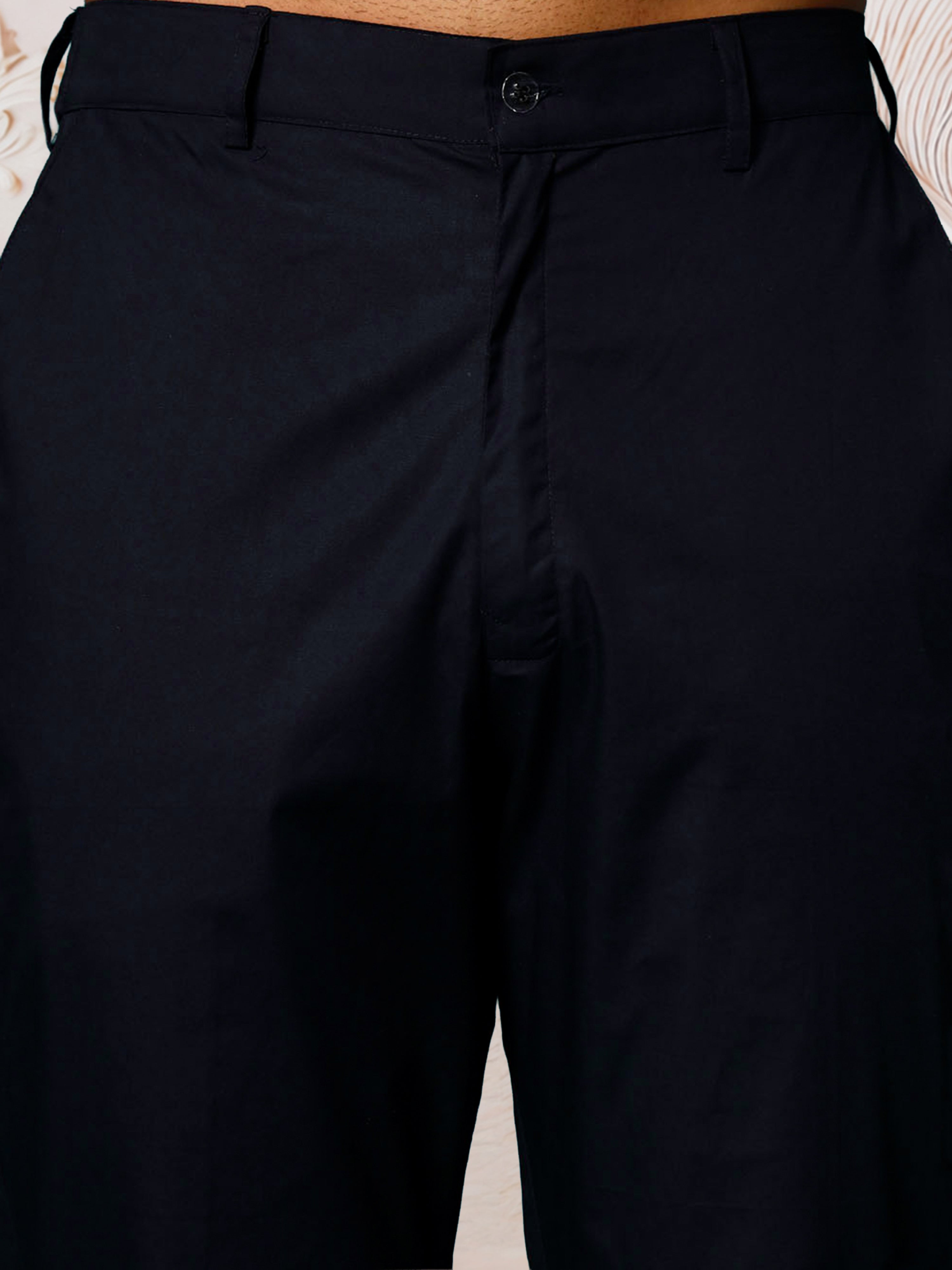 Navy Floral Jacquard Indo Western Set with Pant