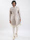 Men's Rose Gold And Gray Viscose Sherwani Set