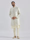 Men's Cream Viscose Sherwani Set