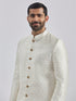 Men's Cream Viscose Sherwani Set