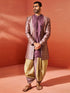 Men's Purple Silk Blend Sherwani Set