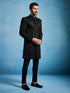 Men's Black Velvet Sherwani Set