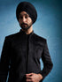 Men's Black Velvet Sherwani Set