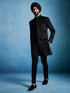 Men's Black Velvet Sherwani Set