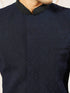 Men's Navy Blue Suiting Abstract Thigh Length Indo Western Set with Pant