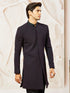 Men's Wine Silk Blend Indo Western