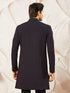 Men's Wine Silk Blend Indo Western