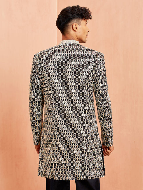 Men's Black Indo-Western & Pant Set