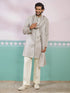 Grey Rayon Embroidered Indo Western Set with Dupatta